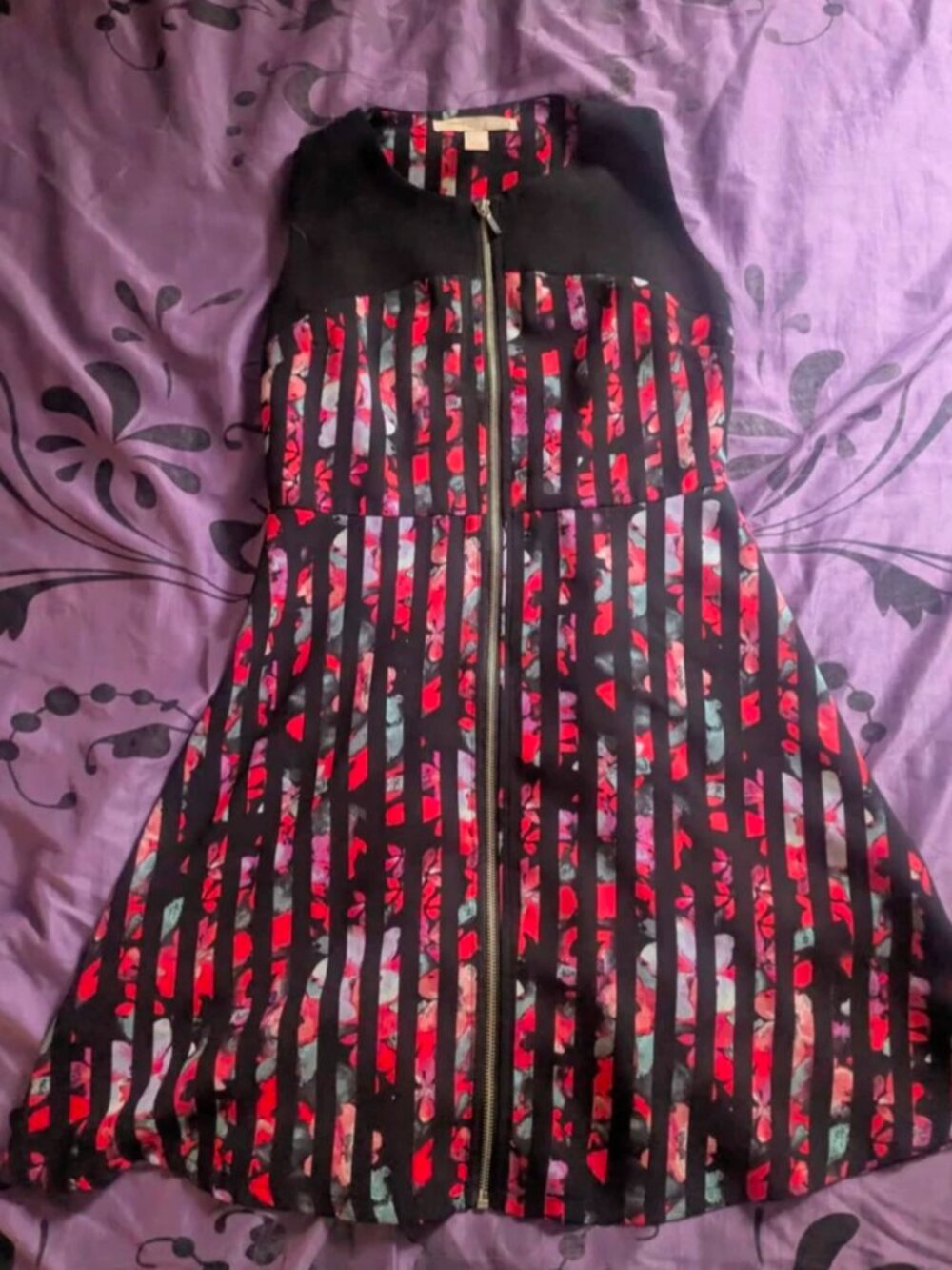 Forever 21 Size Small Black & Multicolor A-Line Sleeveless Mini Dress